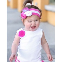 Candy Stripe Floral Emily Headband RuffleButts